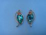 earring combined with abalonuy & silver 24 K gold dipt