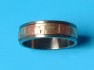 Titanium ring combined 14 K gold