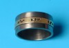 Titanium ring combined 14 K gold