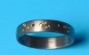 Titanium ring combined 14 K gold