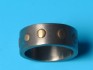 Titanium ring combined 14 K gold