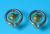 Titanium earring combined 14 K gold