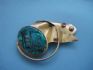 pin combined with abalonuy & silver 24 K gold dipt