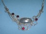 sterling silver necklace combined with mother of pearl