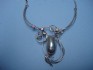 sterling silver necklace combined with mother of pearl