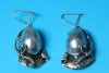 sterling silver earring combined with mother of pearl