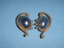 earring combined with mother of pearl and silver 24 K gold dipt