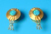 earring combined with opal & silver 24 K gold dipt