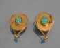 earring combined with opal & silver 24 K gold dipt