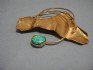 pin combined with opal & silver 24 K gold dipt
