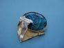 pin combined with abalonuy & silver 24 K gold dipt