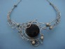 sterling silver necklace combined with black onex