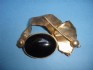 pin combined with black onex & silver 24 K gold dipt