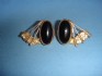 earring combined with black onex & silver 24 K gold dipt
