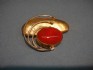 pin combined with coral & silver 24 K gold dipt