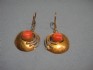 earring combined with coral & silver 24 K gold dipt