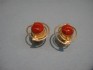 earring combined with coral & silver 24 K gold dipt