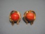 earring combined with coral & silver 24 K gold dipt