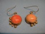 earring combined with coral & silver 24 K gold dipt