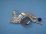 sterling silver pin combined with hematite