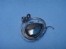 sterling silver pin combined with hematite