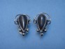 sterling silver earring combined with hematite