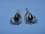 sterling silver earring combined with hematite