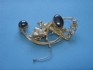 pin combined with hematite & silver 24 K gold dipt