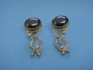earring combined with hematite & silver 24 K gold dipt