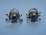 earring combined with hematite & silver 24 K gold dipt