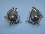 earring combined with hematite & silver 24 K gold dipt