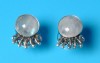 sterling silver earring combined with moonstone