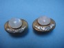 earring combined with moonstone & silver 24 K gold dipt