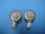 earring combined with moonstone & silver 24 K gold dipt