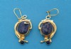 earring combined with sodulight & silver 24 K gold dipt