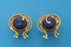 earring combined with sodulight & silver 24 K gold dipt