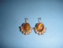 earring combined with tiger eye & silver 24 K gold dipt