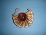 pin combined with tiger eye & silver 24 K gold dipt