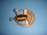 pin combined with tiger eye & silver 24 K gold dipt