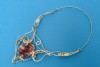 necklace combined with amatest kvartz & silver 24 K gold dipt