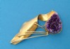 pin combined with amatest kvartz & silver 24 K gold dipt