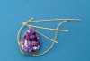 pin combined with amatest kvartz & silver 24 K gold dipt