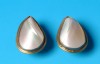 earring combined with mother of pearl and silver 24 K gold dipt