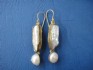 earring combined with pearl & silver 24 K gold dipt