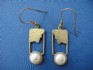 earring combined with pearl & silver 24 K gold dipt
