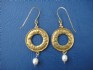 earring combined with pearl & silver 24 K gold dipt