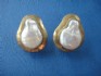 earring combined with pearl & silver 24 K gold dipt
